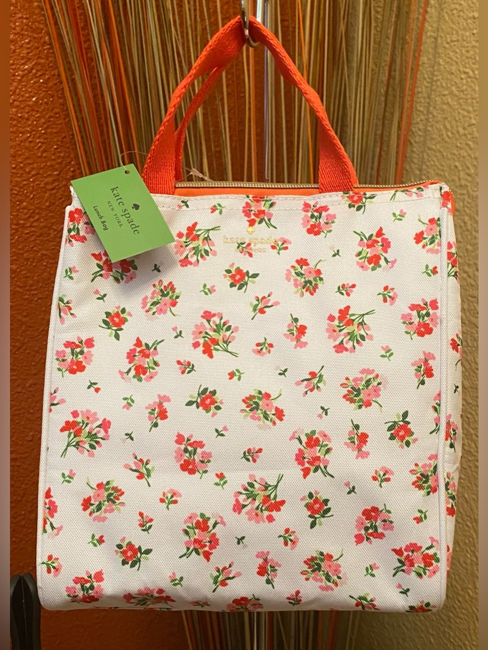 Kate Spade ♠️ New York - NEW - Flowers Red Insulated Lunch Tote - Picture 2 of 13